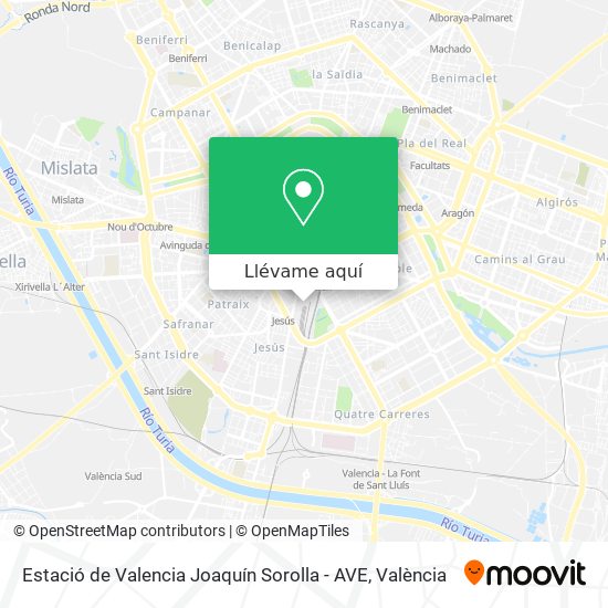 Mapa Estació de Valencia Joaquín Sorolla - AVE