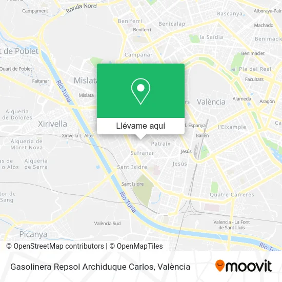 Mapa Gasolinera Repsol Archiduque Carlos