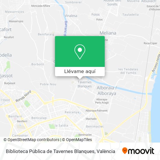 Mapa Biblioteca Pública de Tavernes Blanques