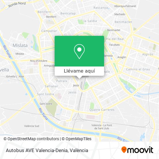 Mapa Autobus AVE Valencia-Denia