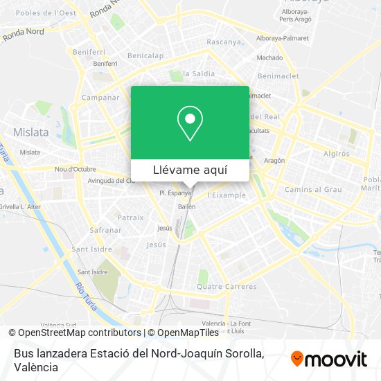 Mapa Bus lanzadera Estació del Nord-Joaquín Sorolla