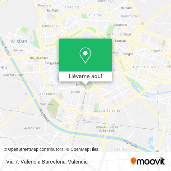 Mapa Via 7.  Valencia-Barcelona