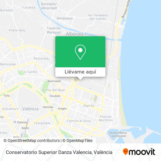 Mapa Conservatorio Superior Danza Valencia