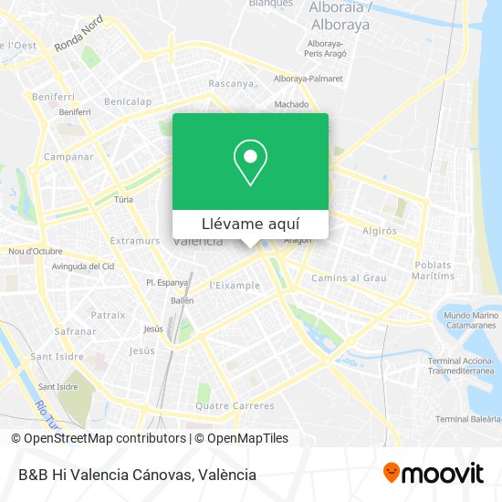 Mapa B&B Hi Valencia Cánovas