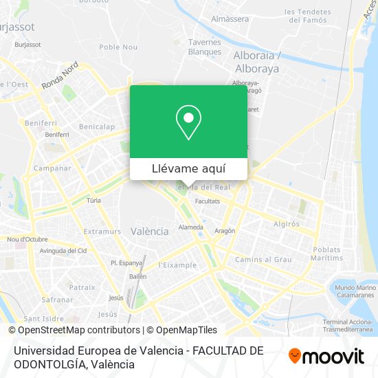 Mapa Universidad Europea de Valencia - FACULTAD DE ODONTOLGÍA