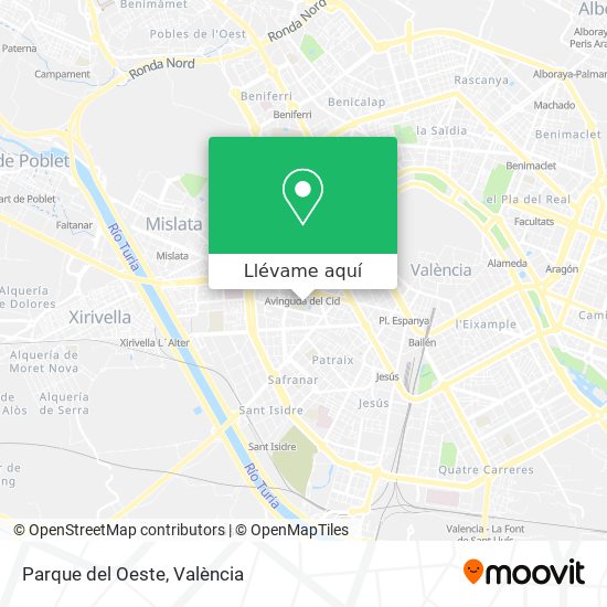 Mapa Parque del Oeste