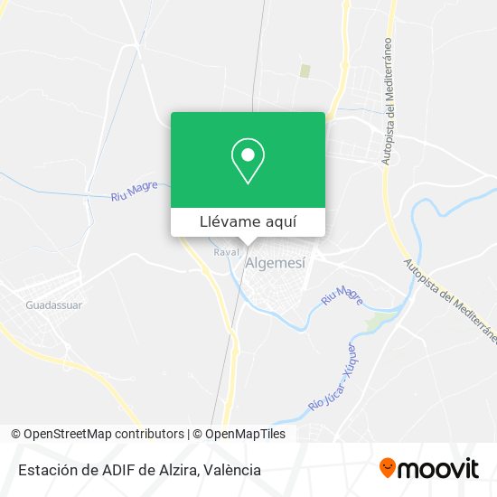 Mapa Estación de ADIF de Alzira