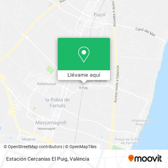 Mapa Estación Cercanías El Puig