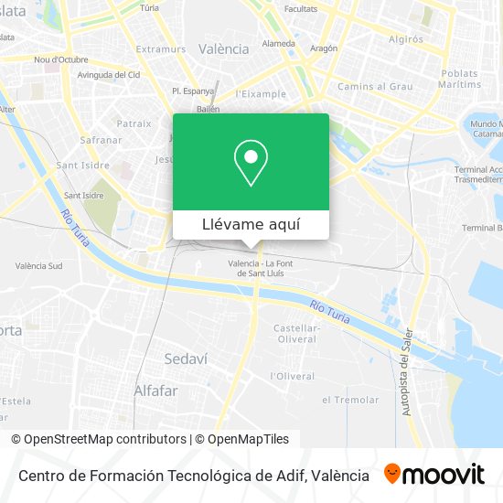 Mapa Centro de Formación Tecnológica de Adif