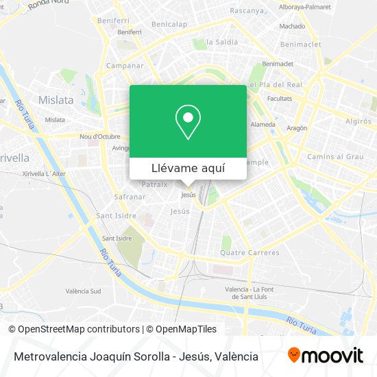 Mapa Metrovalencia Joaquín Sorolla - Jesús