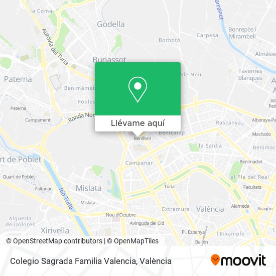 Mapa Colegio Sagrada Familia Valencia