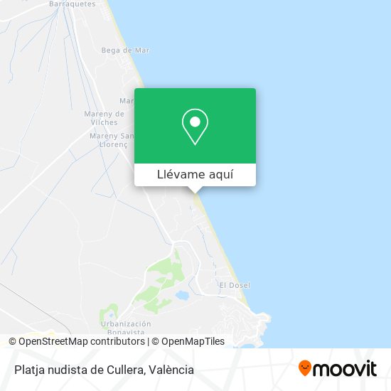 Mapa Platja nudista de Cullera