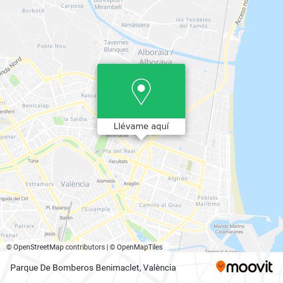 Mapa Parque De Bomberos  Benimaclet