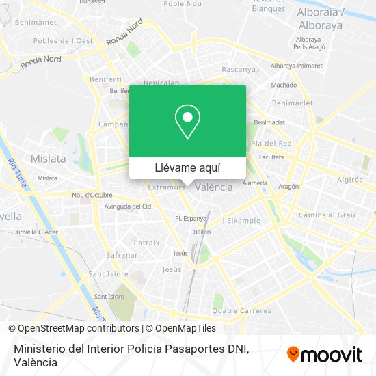 Mapa Ministerio del Interior Policía Pasaportes DNI