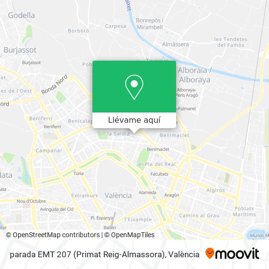 Mapa parada EMT 207 (Primat Reig-Almassora)