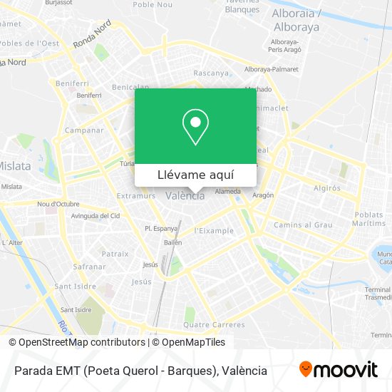 Mapa Parada EMT (Poeta Querol - Barques)