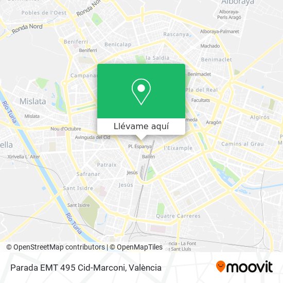 Mapa Parada EMT 495 Cid-Marconi