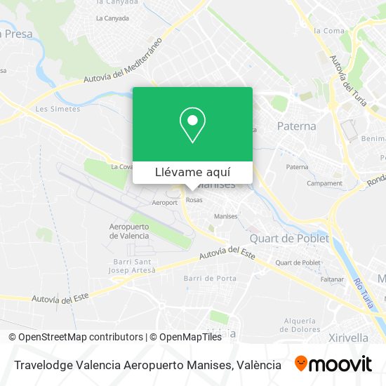 Mapa Travelodge Valencia Aeropuerto Manises