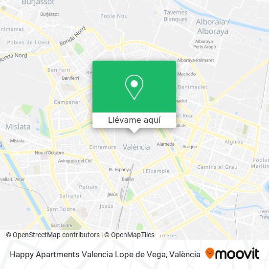 Mapa Happy Apartments Valencia Lope de Vega