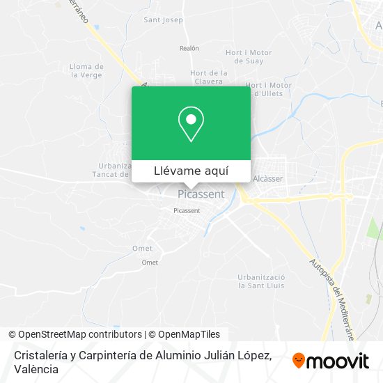 Mapa Cristalería y Carpintería de Aluminio Julián López