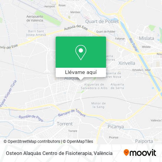 Mapa Osteon Alaquàs Centro de Fisioterapia