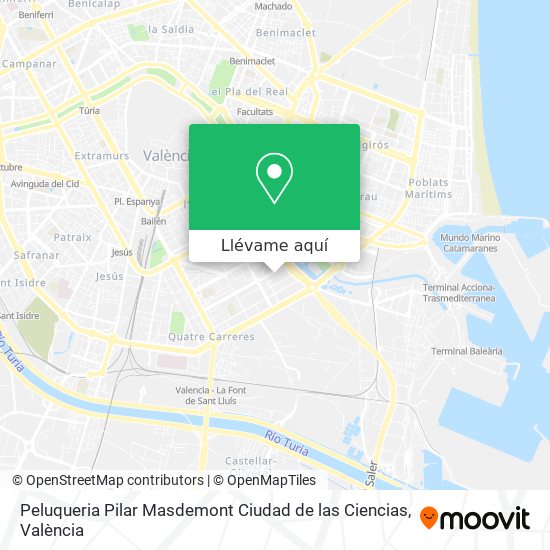 Mapa Peluqueria Pilar Masdemont Ciudad de las Ciencias