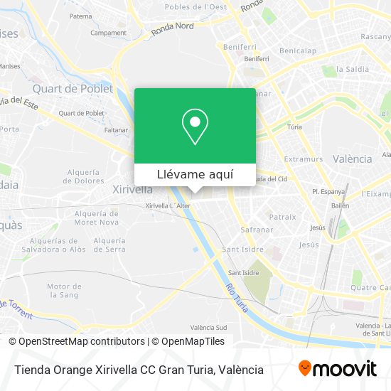 Mapa Tienda Orange Xirivella CC Gran Turia