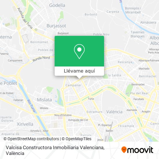 Mapa Valcisa Constructora Inmobiliaria Valenciana