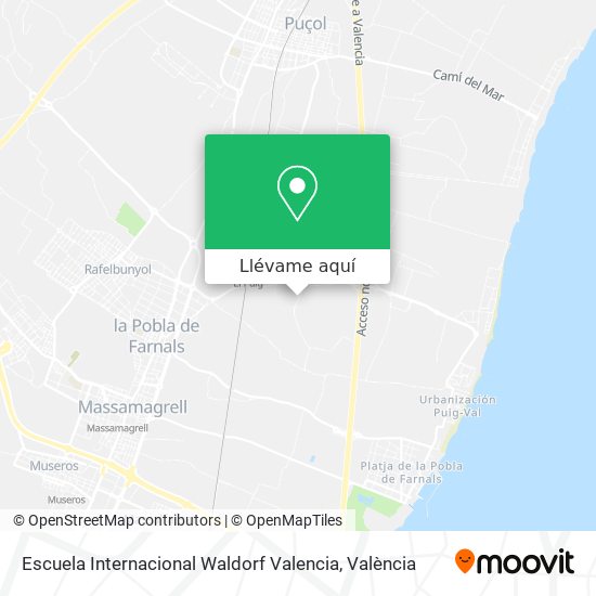 Mapa Escuela Internacional Waldorf Valencia
