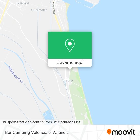 Mapa Bar Camping Valencia e