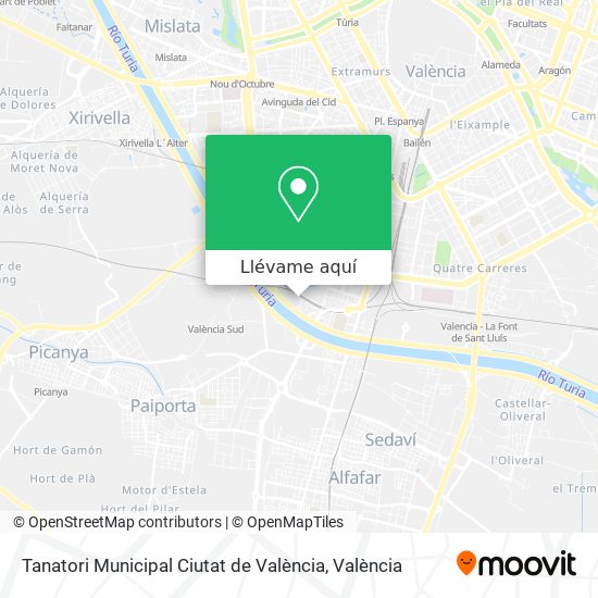 Mapa Tanatori Municipal Ciutat de València