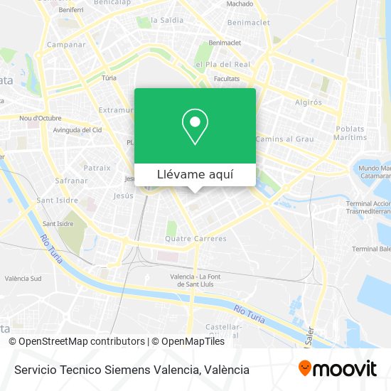 Mapa Servicio Tecnico Siemens Valencia