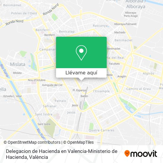 Mapa Delegacion de Hacienda en Valencia-Ministerio de Hacienda