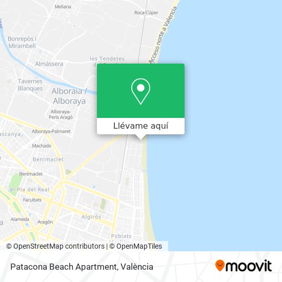 Mapa Patacona Beach Apartment