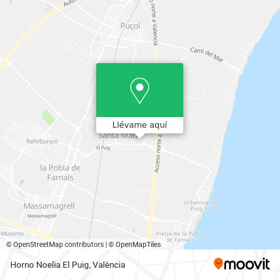Mapa Horno Noelia El Puig