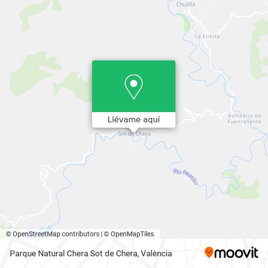 Mapa Parque Natural Chera Sot de Chera