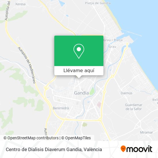 Mapa Centro de Dialisis Diaverum Gandia