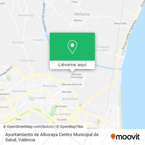 Mapa Ayuntamiento de Alboraya Centro Municipal de Salud