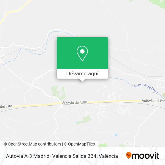 Mapa Autovia A-3 Madrid- Valencia Salida 334