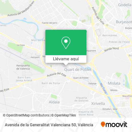 Mapa Avenida de la Generalitat Valenciana 50