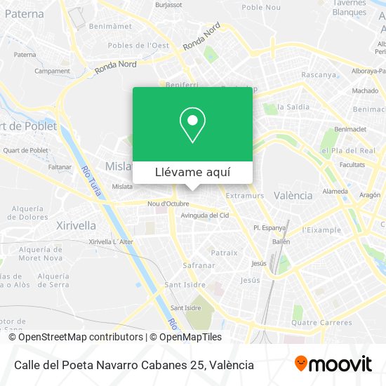 Mapa Calle del Poeta Navarro Cabanes 25