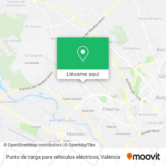 Mapa Punto de carga para vehículos eléctricos