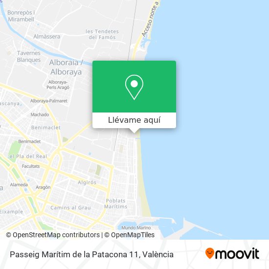 Mapa Passeig Marítim de la Patacona 11