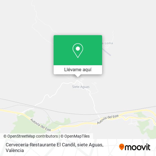 Mapa Cervecería-Restaurante El Candil, siete Aguas