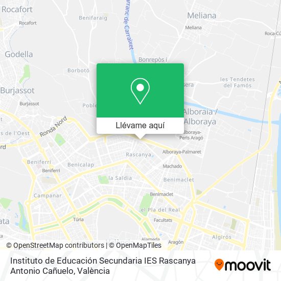 Mapa Instituto de Educación Secundaria IES Rascanya Antonio Cañuelo