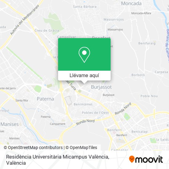 Mapa Residència Universitària Micampus València