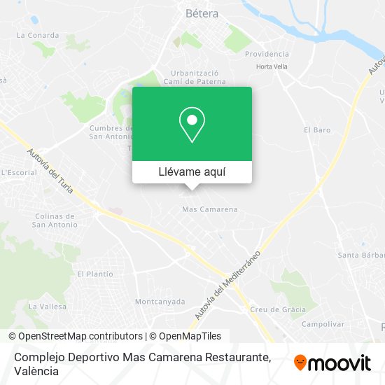 Mapa Complejo Deportivo Mas Camarena Restaurante