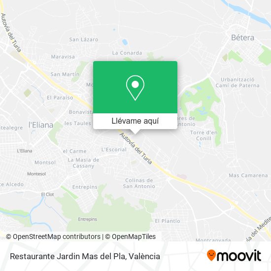 Mapa Restaurante Jardin Mas del Pla