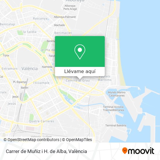 Mapa Carrer de Muñiz i H. de Alba