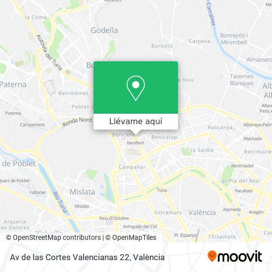 Mapa Av de las Cortes Valencianas 22